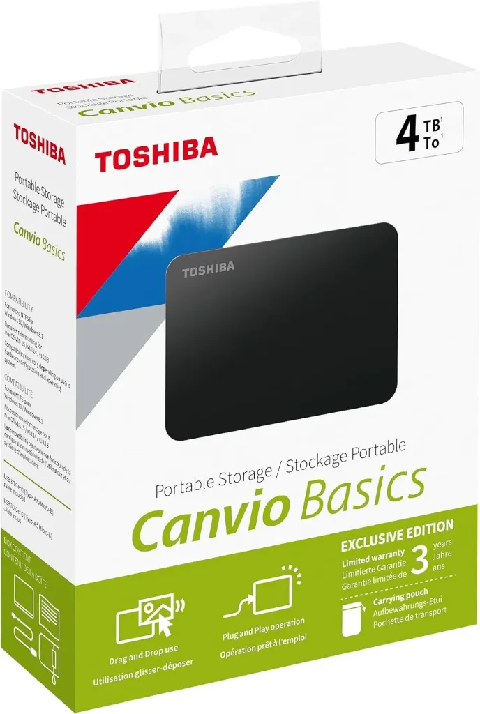 [HDTB540MK3CA] Toshiba Canvio Basics 4To Disque Dur Externe Portable USB 3.2 2.5"