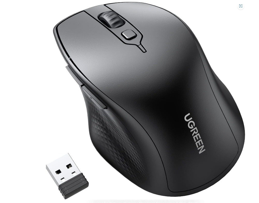 Souris sans fil Bluetooth Ugreen Silencieuse Ergonomique 2,4GHz (90395)