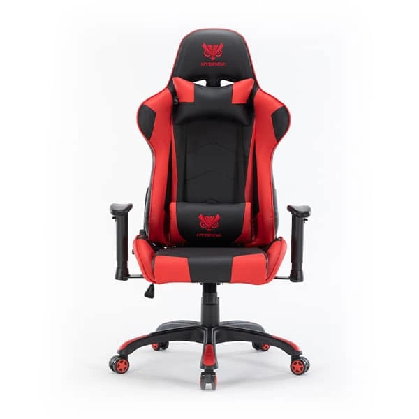 Hybrok Chaise Gaming Demon - Fauteuil gamer baquet rouge/noir - Inclinaison 90°-180° - Accoudoirs 2D - Charge 120kg
