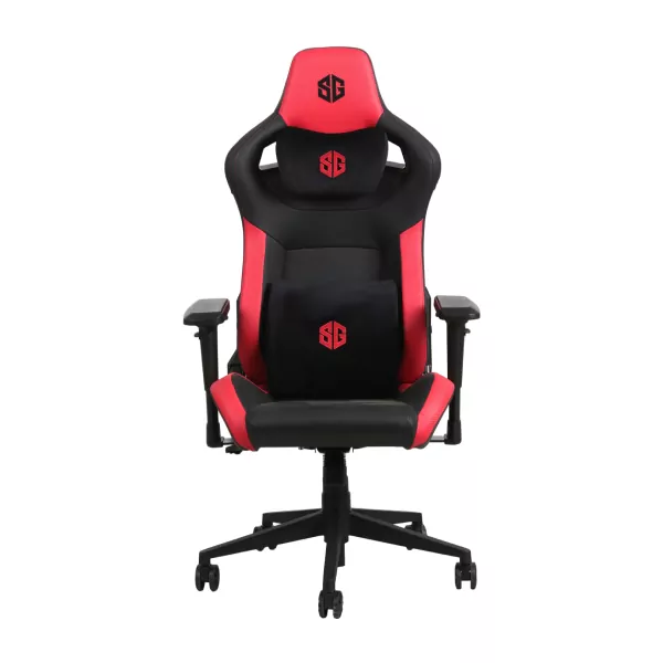 [Bumbelbe-NoirRouge] SG Racer Chaise Gaming Bumblebee - Fauteuil gamer ergonomique noir/rouge - Accoudoirs réglables - Dossier inclinable - Cuir PU