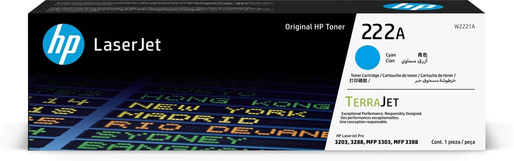 HP 222A Cyan – Toner HP LaserJet d’origine (W2221A)