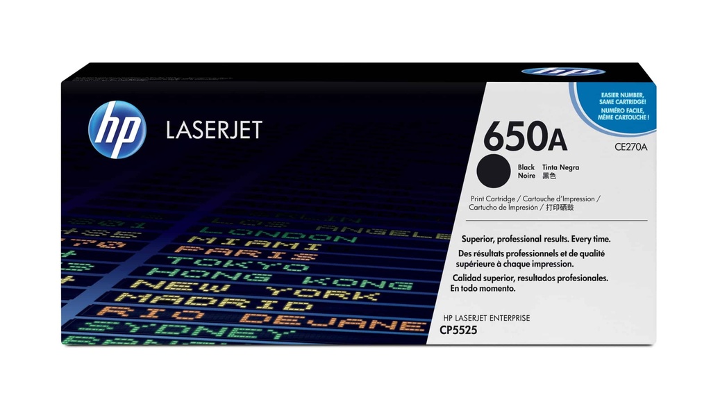 HP 650A Noir – Toner HP LaserJet d’origine (CE270A)
