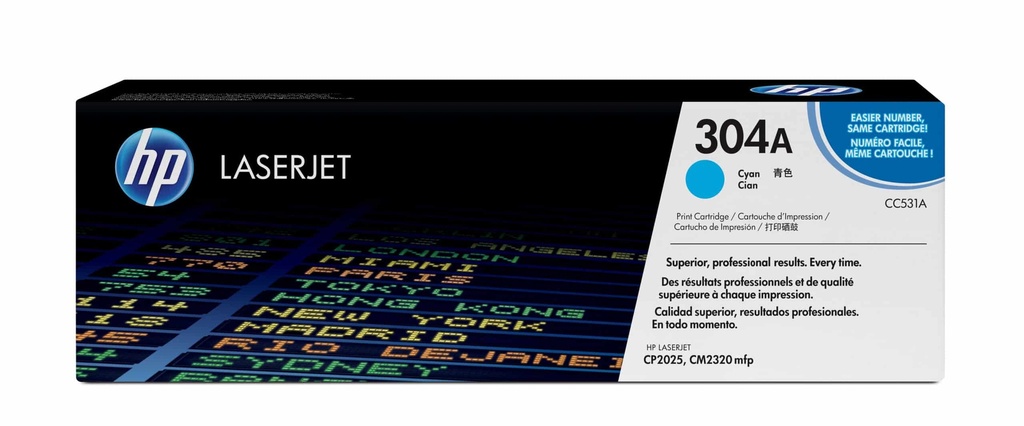 HP 304A Cyan – Toner HP LaserJet d’origine (CC531A)