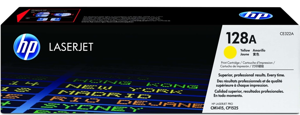 toner HP 128A LaserJet jaune authentique (CE322A)