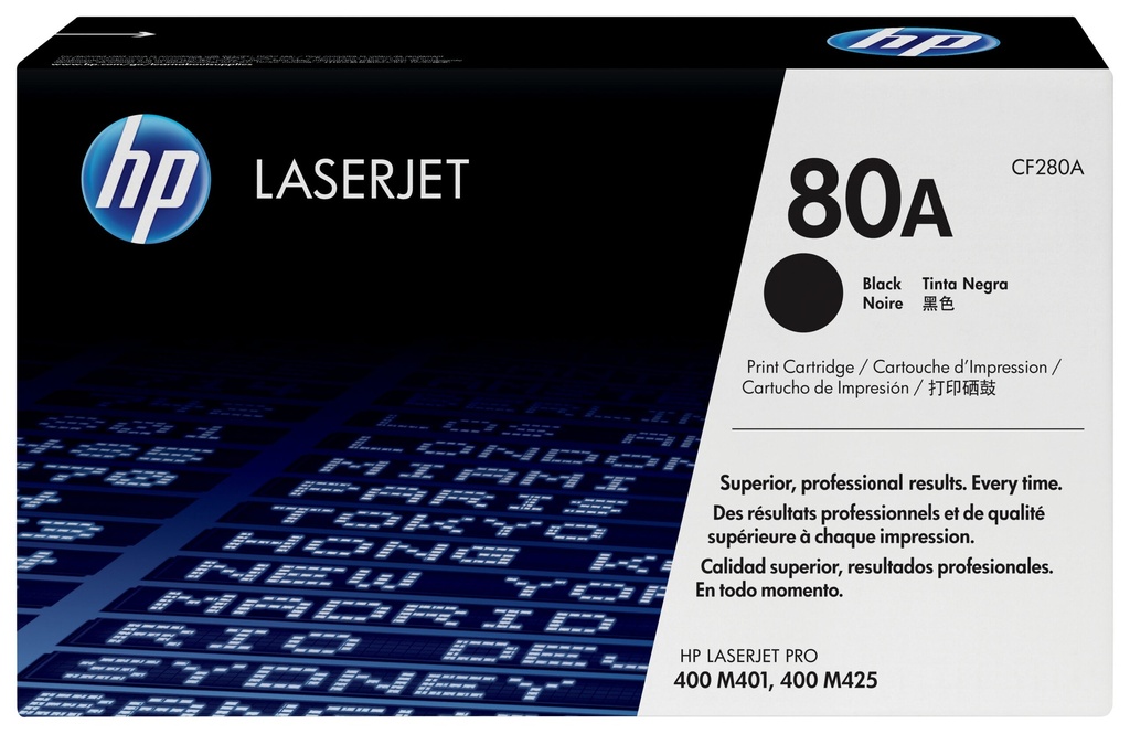 HP 80A Noir – Toner HP LaserJet d’origine (CF280A)