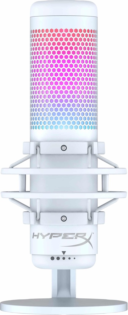 Microphone USB-HyperX QuadCast S – Microphone USB blanc-gris Éclairage RVB (519P0AA)