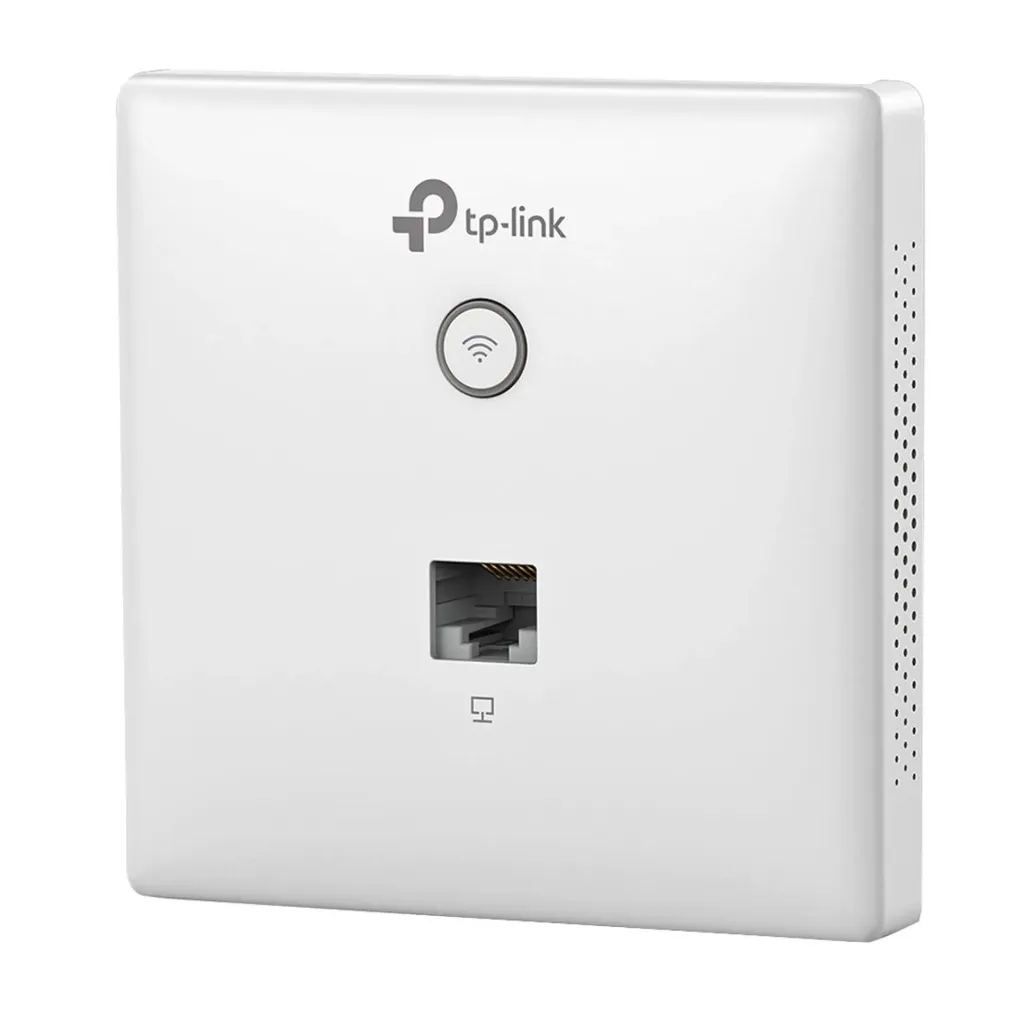 TP-Link Point d'accès mural EAP115-Wall - Wi-Fi N 300 Mbps - 2,4 GHz - PoE 802.3af - Installation sur boîtier encastré - Gestion Omada SDN - Blanc (EAP115-WALL)