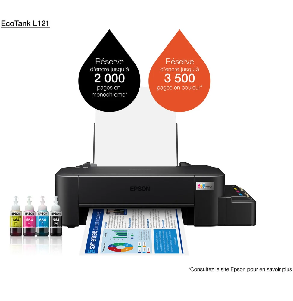 [C11CD76413] Epson EcoTank L121 Imprimante à réservoirs rechargeables (C11CD76413)