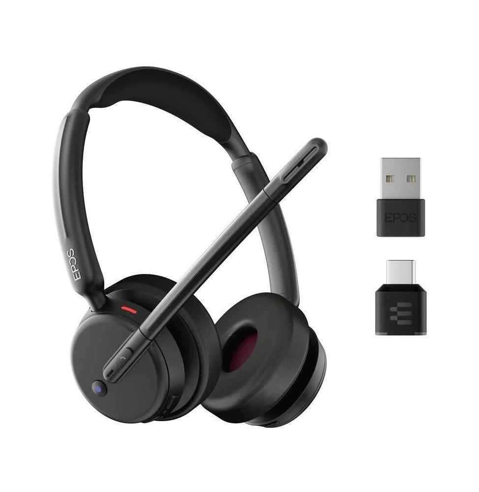 Micro-casque sans fil Bluetooth Epos Impact 500 MS UC ANC WL USB-C avec un adaptateur USB-A (1001490)