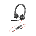 Micro-casque POLY Blackwire 3325 stéréo USB-C + connexion 3,5 mm + adaptateur USB-C/A (8X221AA)