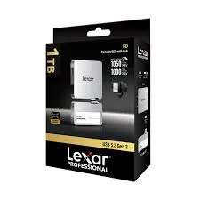 [LSL400S001T-RNSNG] Lexar SSD Portable Professional Go 1TB avec Hub - USB 3.2 Gen 2 1050 Mo/s - Hub 4 ports USB-C intégré - IP65 - Pour iPhone 15/16 ProRes - Gris (LSL400S001T-RNSNG)