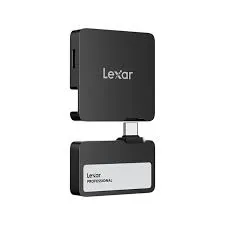 [LSL400S002T-RNBNG] Lexar SSD Portable Professional Go 2TB avec Hub - USB 3.2 Gen 2 1050 Mo/s - Hub 4 ports USB-C intégré - IP65 - Enregistrement ProRes 4K 60fps - Noir (LSL400S002T-RNBNG)