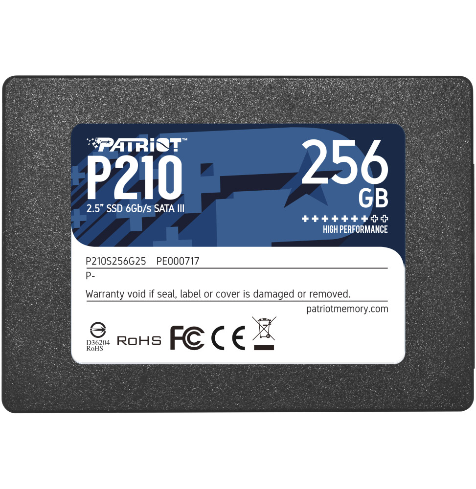 Disque Dur interne SSD Patriot P210 SATA III 2.5" 256 Go (P210S256G25)