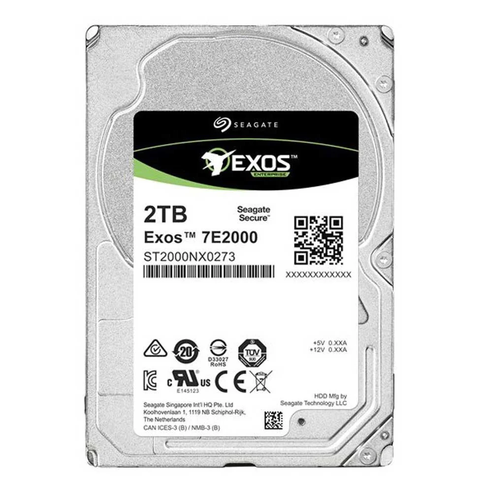Disque dur interne 3.5" Seagate Exos 7E2000 2 To pour NAS (ST2000NX0273)